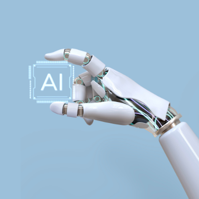 Mechanical arm holding AI chip