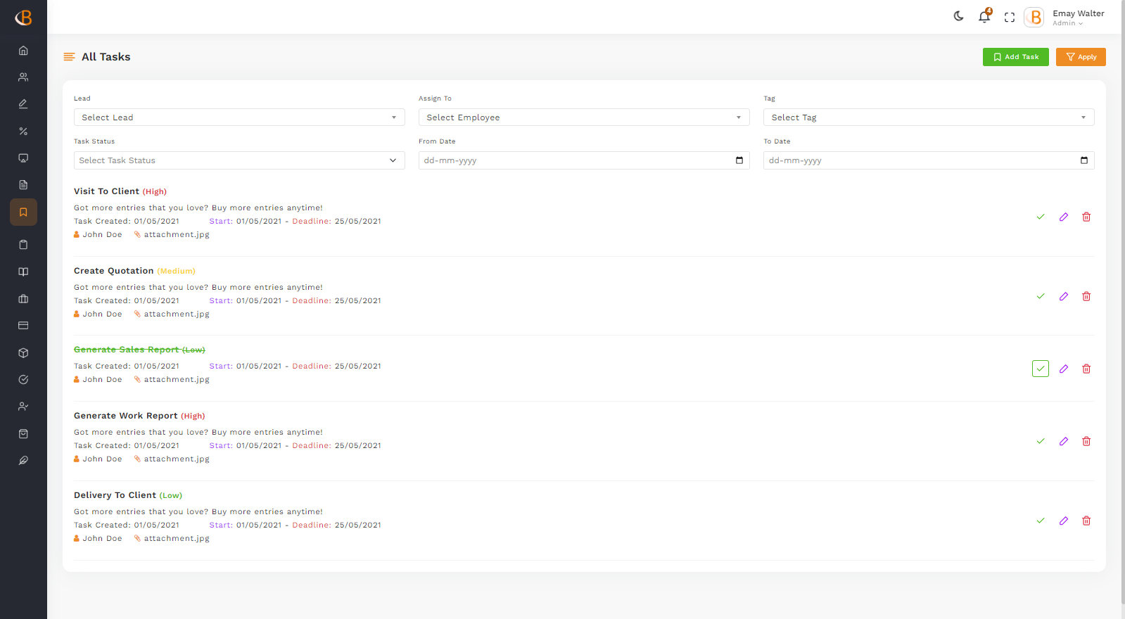 Bettert Living by HM operational and task management screen on an ERP system for furniture manufacturing developed by Popway.